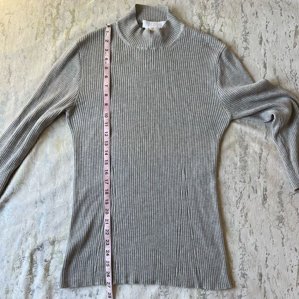 Escada Ribbed Cashmere Silk Mock Neck Sweater - Picture 9 of 12
